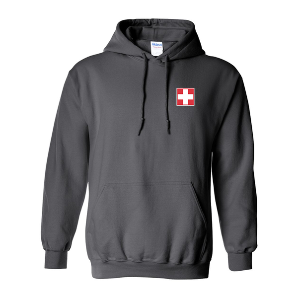 Men's  Switzerland National Football Soccer Team Gildan  Heavy Blend Hooded Sweatshirt