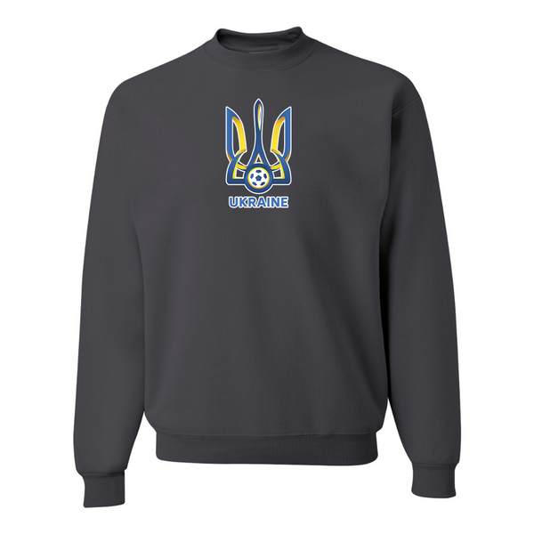 Men's Ukraine National Football Soccer Team  JERZEES NuBlend Crewneck Sweatshirt