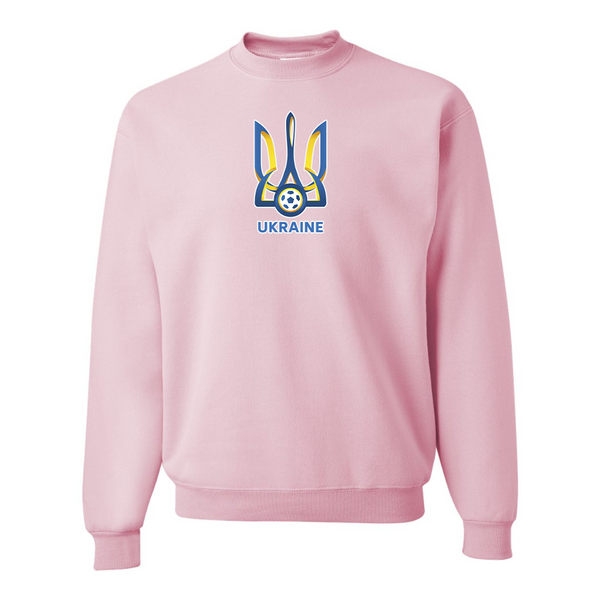 Men's Ukraine National Football Soccer Team  JERZEES NuBlend Crewneck Sweatshirt