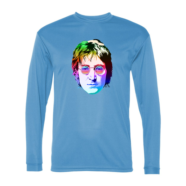 Men's John Lennon Face Art Music Polyester Long Sleeve T-Shirt
