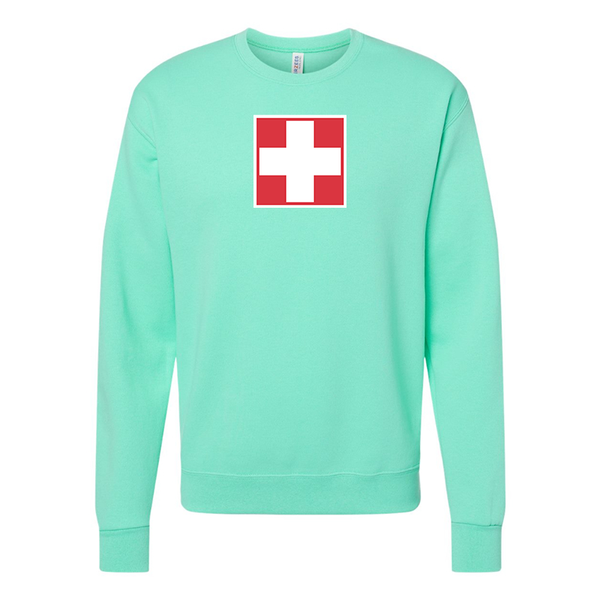 Men's Switzerland National Football Soccer Team   JERZEES NuBlend Crewneck Sweatshirt