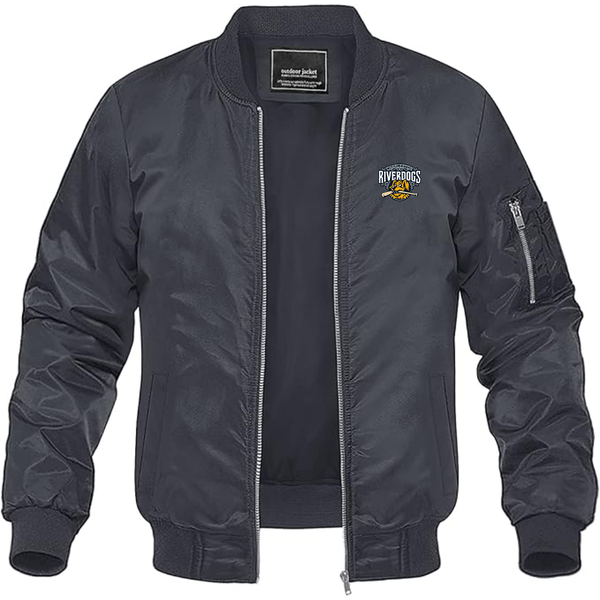 Men's Charleston RiverDogs Logo Lightweight Bomber Jacket Windbreaker Softshell Varsity Jacket Coat