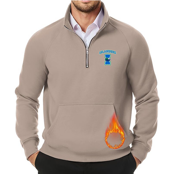 Men's Texas AM CC Islanders  JMIERR Quarter Zip Pullover Heavy Sweatshirts Warm Fleece Sweatshirt Polo Shirt with Pockets
