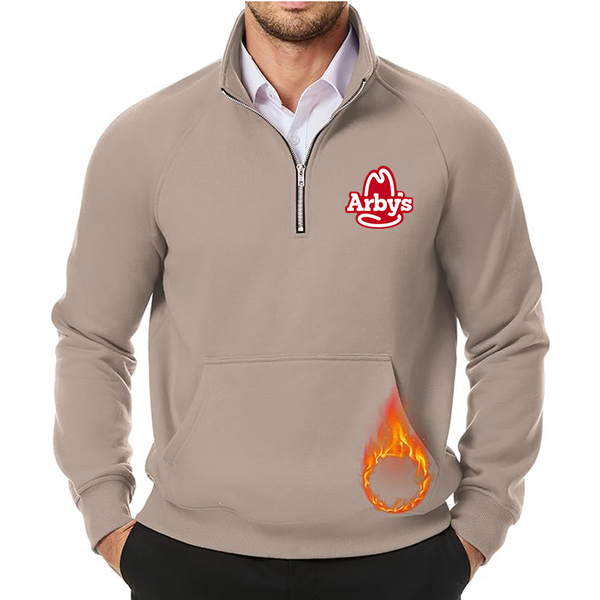 Men's Arbys JMIERR Quarter Zip Pullover Heavy Sweatshirts Warm Fleece Sweatshirt Polo Shirt with Pockets