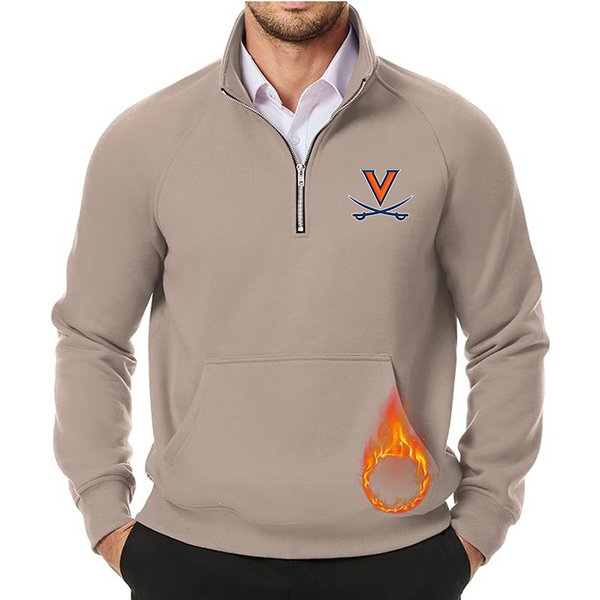Men's Virginia Cavaliers  JMIERR Quarter Zip Pullover Heavy Sweatshirts Warm Fleece Sweatshirt Polo Shirt with Pockets