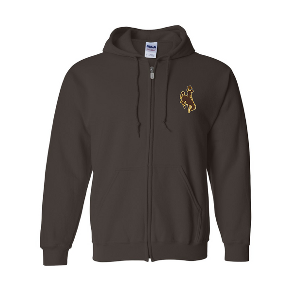 Men's  Wyoming CowboysGildan  Heavy Blend Full Zip Hooded Sweatshirt
