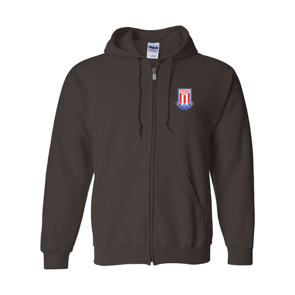 Men's Stoke City Soccer  Gildan  Heavy Blend Full Zip Hooded Sweatshirt