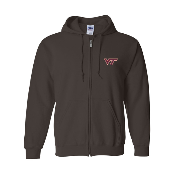 Men's Virginia Tech Hokies Gildan  Heavy Blend Full Zip Hooded Sweatshir