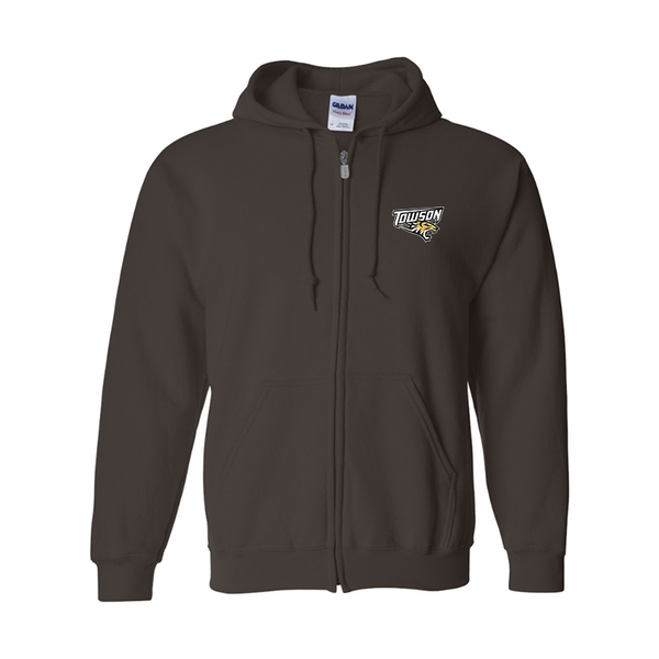 Men's Towson Tigers Gildan  Heavy Blend Full Zip Hooded Sweatshirt