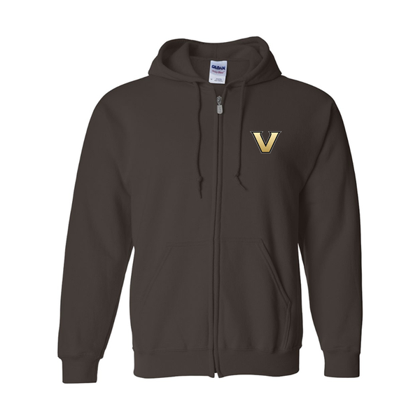 Men's Vanderbilt Commodores Gildan  Heavy Blend Full Zip Hooded Sweatshirt