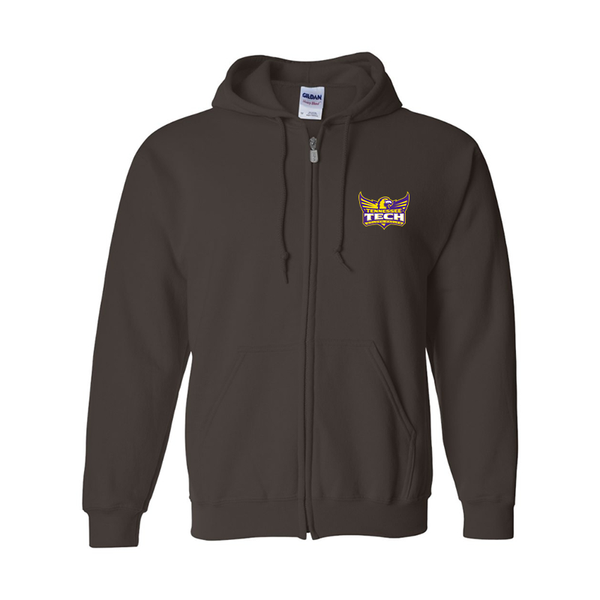 Men's Tennessee Tech Golden Eagles Gildan  Heavy Blend Full Zip Hooded Sweatshirt