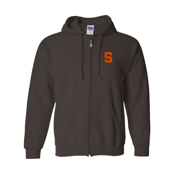 Men's Syracuse Orange Gildan  Heavy Blend Full Zip Hooded Sweatshirt
