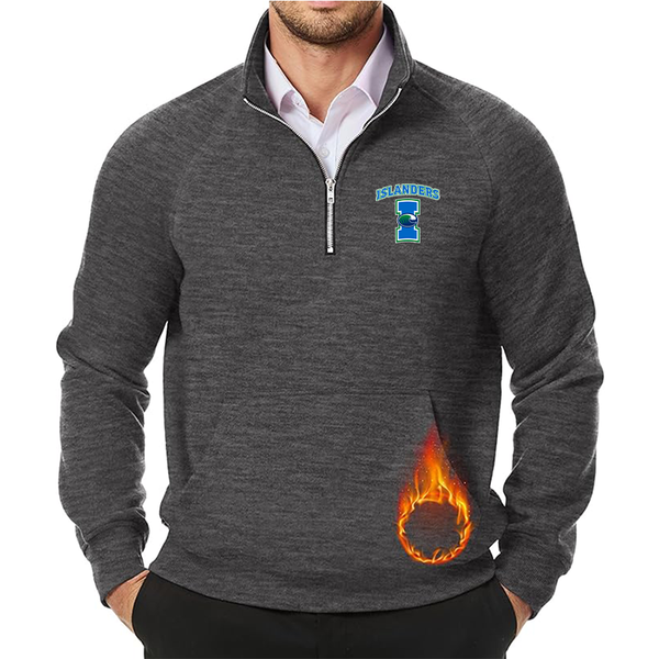 Men's Texas AM CC Islanders  JMIERR Quarter Zip Pullover Heavy Sweatshirts Warm Fleece Sweatshirt Polo Shirt with Pockets