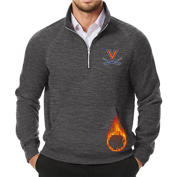 Men's Virginia Cavaliers  JMIERR Quarter Zip Pullover Heavy Sweatshirts Warm Fleece Sweatshirt Polo Shirt with Pockets