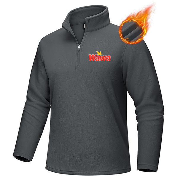 Men's  Wawa Gas Station MAGCOMSEN Men_s Quarter-Zip Pullover Polar Fleece Sweatshirt Stand Collar Long Sleeve Shirt for Men Thermal Winter Fall