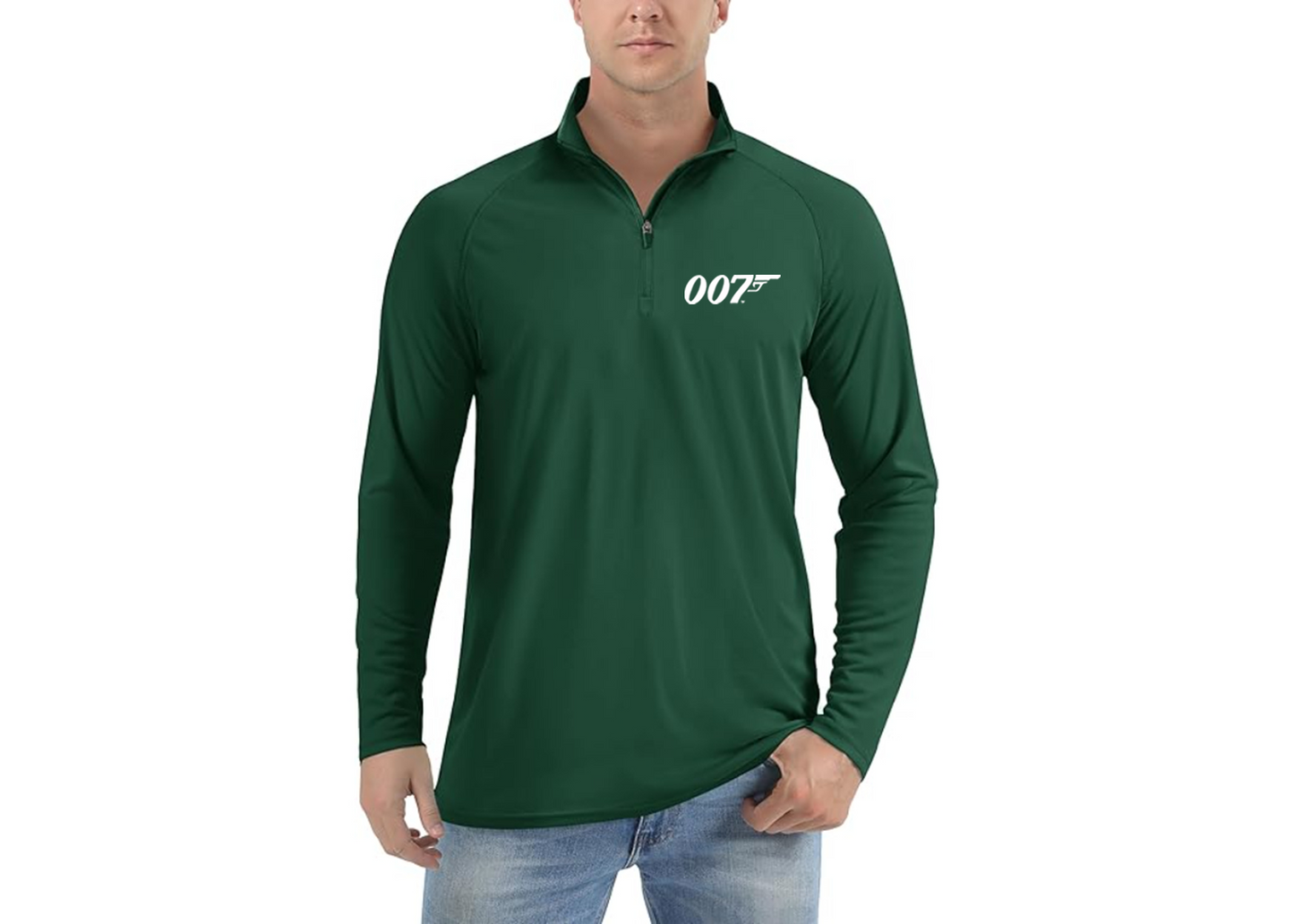 007 James Bond Movie - Lightweight Quarter-Zip Athletic Shirt – Long Sleeve Performance Wear