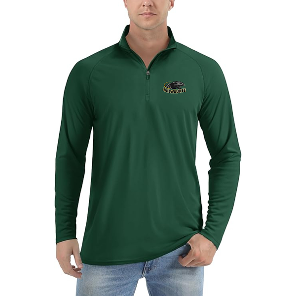 Men's  Wisconsin Milwaukee Panthers Lightweight Quarter-Zip Athletic Shirt Long Sleeve Performance