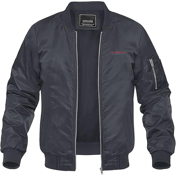 Men's Moderna Logo Lightweight Bomber Jacket Windbreaker Softshell Varsity Jacket Coat