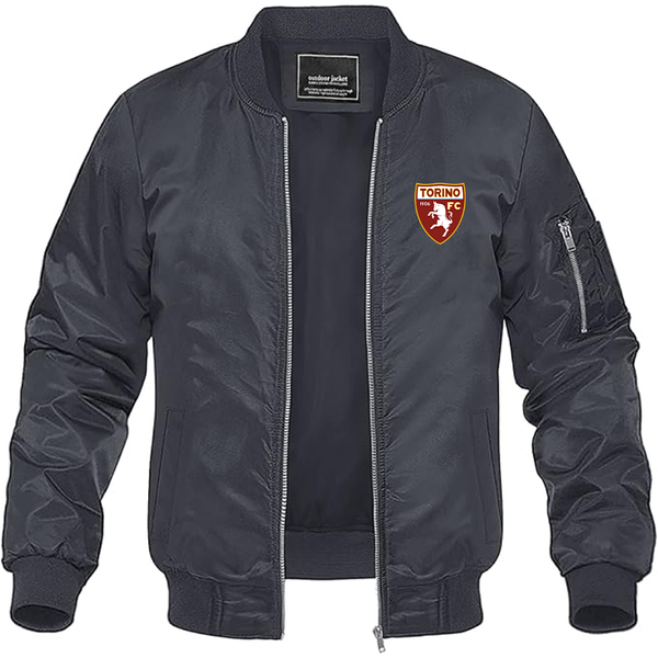 Men's Torino Soccer   Lightweight Bomber Jacket Windbreaker Softshell Varsity Jacket Coat