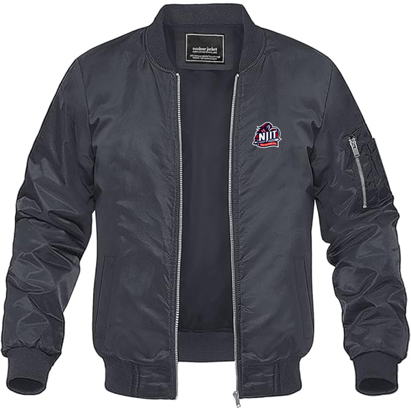 Men's  NJIT Highlanders Logo Lightweight Bomber Jacket Windbreaker Softshell Varsity Jacket Coat