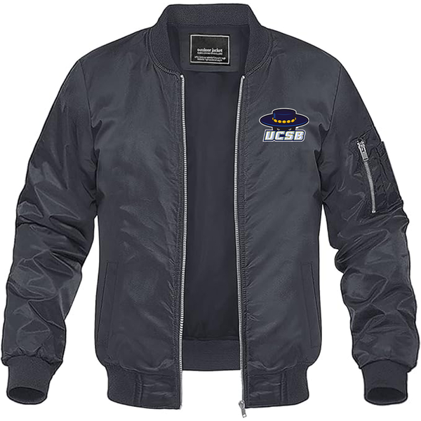 Men's UCSB Gauchos Lightweight Bomber Jacket Windbreaker Softshell Varsity Jacket Coat