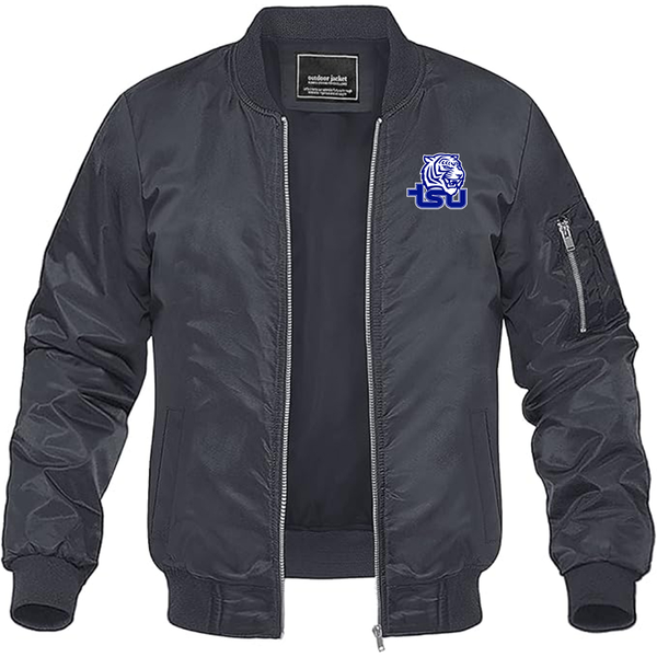 Men's Tennessee State Tigers Lightweight Bomber Jacket Windbreaker Softshell Varsity Jacket Coat
