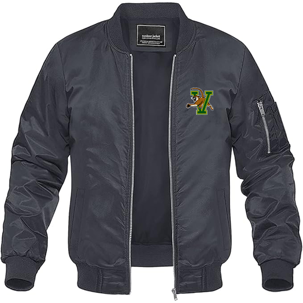 Men's Vermont Catamounts  Lightweight Bomber Jacket Windbreaker Softshell Varsity Jacket Coat