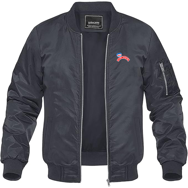 Men's Drumstick Logo Lightweight Bomber Jacket Windbreaker Softshell Varsity Jacket Coat