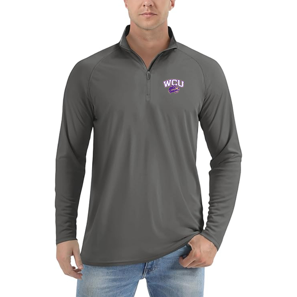 Men's Western Carolina Catamounts  Lightweight Quarter-Zip Athletic Shirt Long Sleeve Western Carolina Catamounts