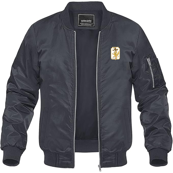 Men's Iso Logo Lightweight Bomber Jacket Windbreaker Softshell Varsity Jacket Coat