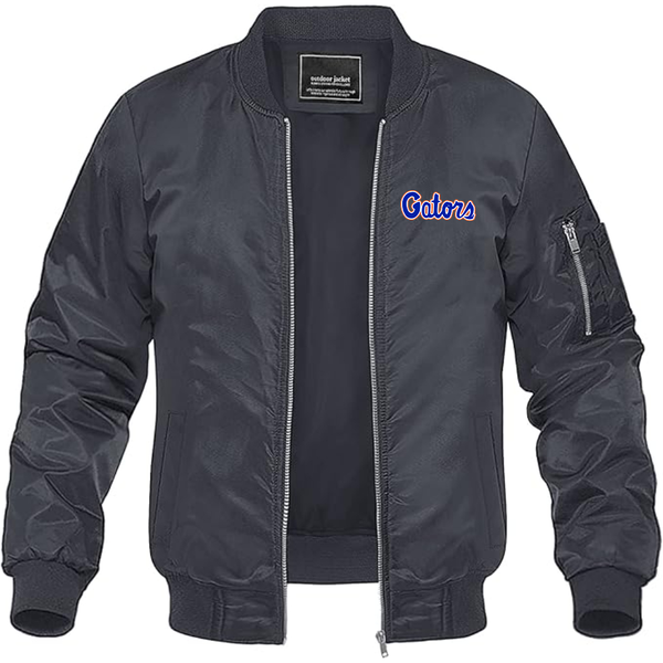 Men's Florida Gators Script Lightweight Bomber Jacket Windbreaker Softshell Varsity Jacket Coat