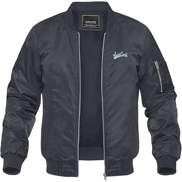 Men's West Coast Customs Logo Lightweight Bomber Jacket Windbreaker Softshell Varsity Jacket Coat