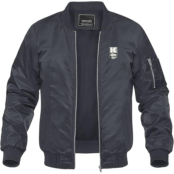 Men's Kaiser Logo Lightweight Bomber Jacket Windbreaker Softshell Varsity Jacket Coat