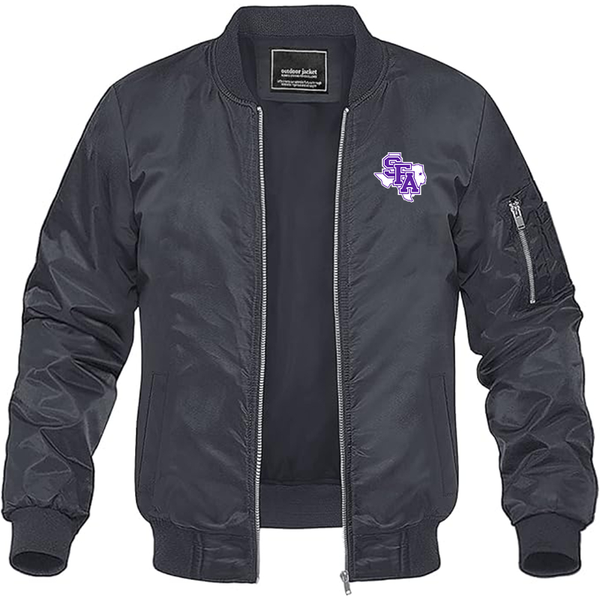Men's Stephen F. Austin Lumberjacks  Lightweight Bomber Jacket Windbreaker Softshell Varsity Jacket Coat
