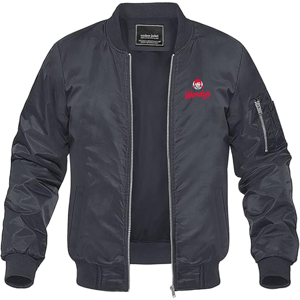 Men's  Wendy_s  Lightweight Bomber Jacket Windbreaker Softshell Varsity Jacket Coat