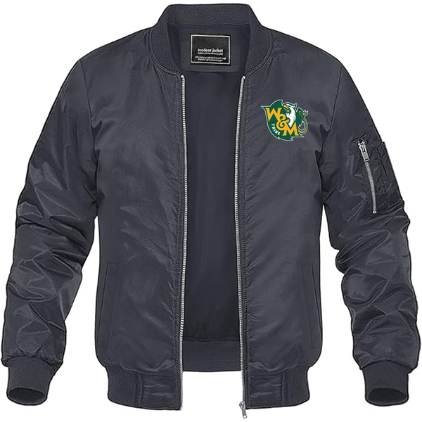 Men's  William and Mary Tribe Lightweight Bomber Jacket Windbreaker Softshell Varsity Jacket Coat