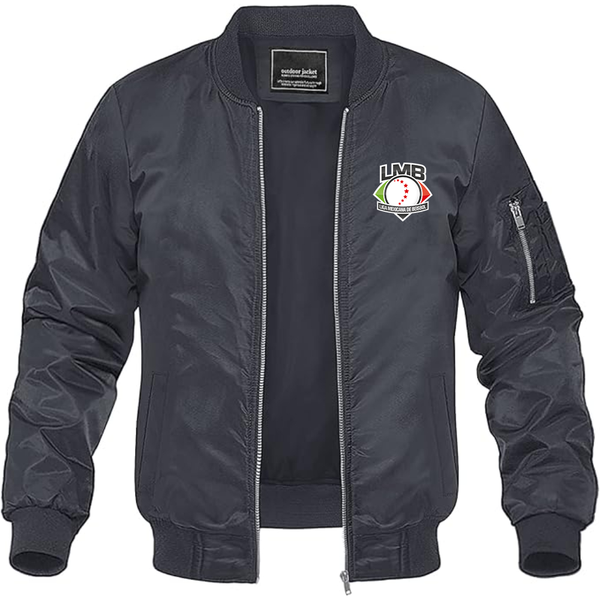 Men's Liga Mexicana de Béisbol Logo Lightweight Bomber Jacket Windbreaker Softshell Varsity Jacket Coat