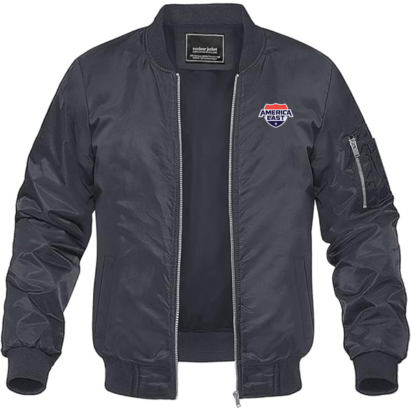 Men's   America East Conference Lightweight Bomber Jacket Windbreaker Softshell Varsity Jacket Coat