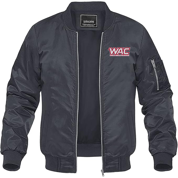 Men's  Western Athletic Conference  Lightweight Bomber Jacket Windbreaker Softshell Varsity Jacket Coat