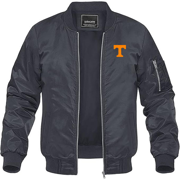 Men's Tennessee Volunteers Lightweight Bomber Jacket Windbreaker Softshell Varsity Jacket Coat