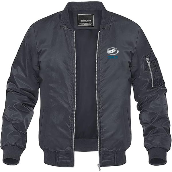 Men's ZAZ Logo Lightweight Bomber Jacket Windbreaker Softshell Varsity Jacket Coat