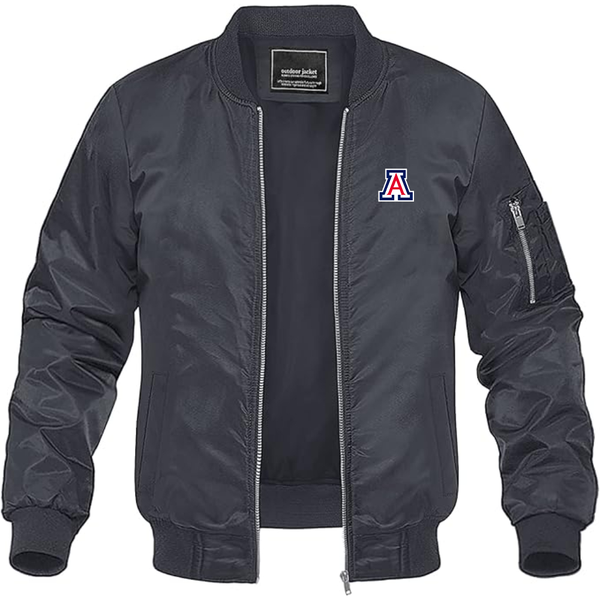 Men's Arizona Wildcats Lightweight Bomber Jacket Windbreaker Softshell Varsity Jacket Coat