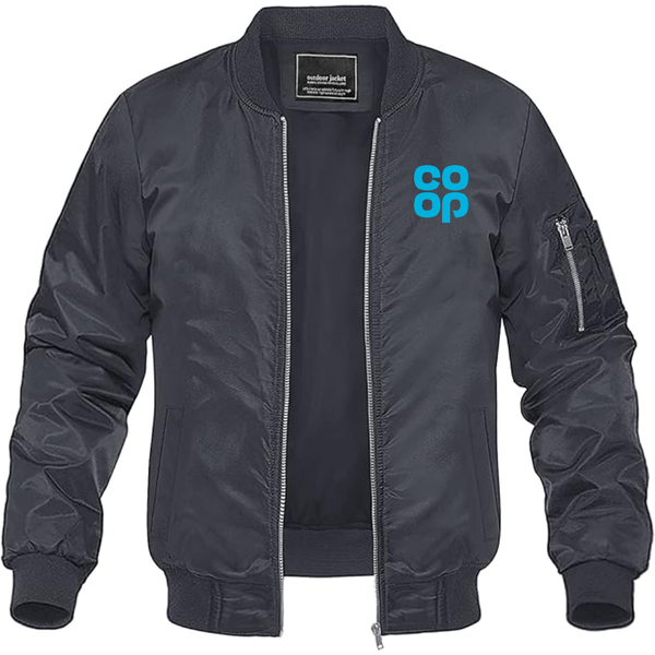 Men's CoOp Lightweight Bomber Jacket Windbreaker Softshell Varsity Jacket Coat
