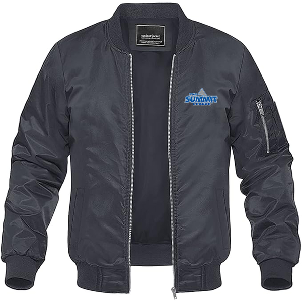 Men's The Summit League Lightweight Bomber Jacket Windbreaker Softshell Varsity Jacket Coat