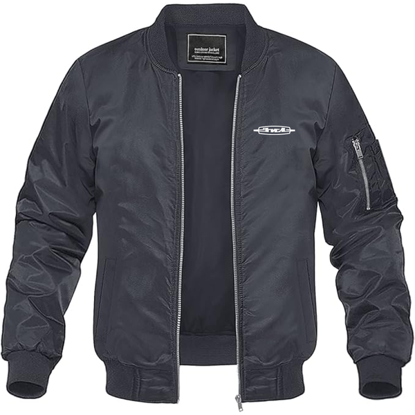 Men's ZIL Logo Lightweight Bomber Jacket Windbreaker Softshell Varsity Jacket Coat