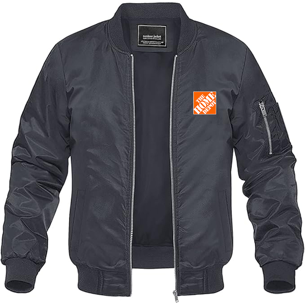 Men's The Home Depot Lightweight Bomber Jacket Windbreaker Softshell Varsity Jacket Coat