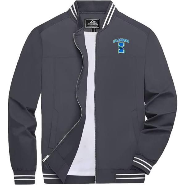 Men's Texas AM CC Islanders  Lightweight Zip-Up Bomber Jacket Ribbed Collar and Cuffs Outerwear