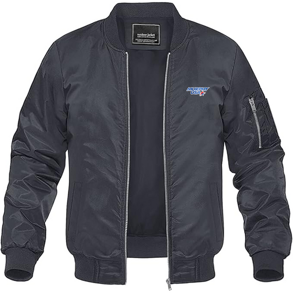 Men's Murphy USA  Logo Lightweight Bomber Jacket Windbreaker Softshell Varsity Jacket Coat