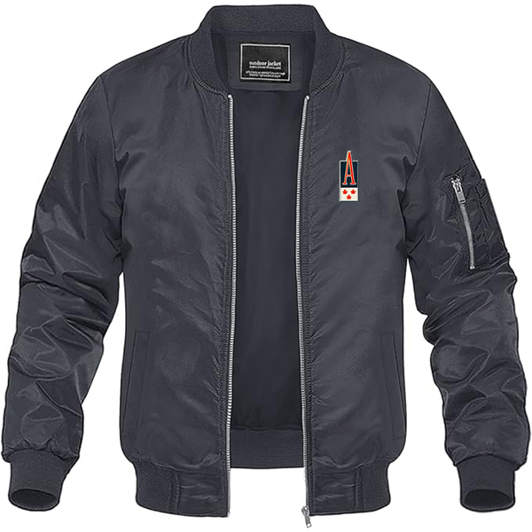 Men's  Acadian Logo Lightweight Bomber Jacket Windbreaker Softshell Varsity Jacket Coat