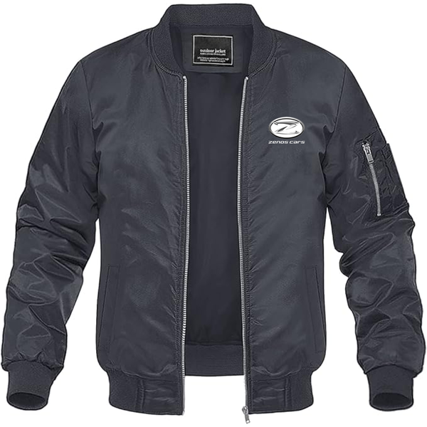 Men's Zenos Cars Logo Lightweight Bomber Jacket Windbreaker Softshell Varsity Jacket Coat